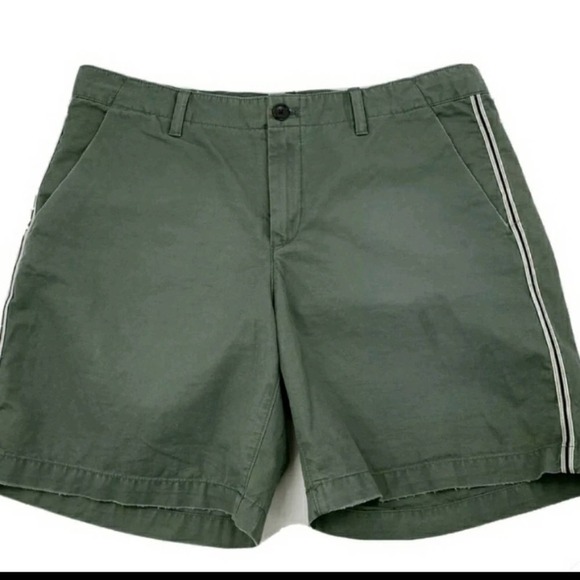 Gap Olive Girlfriend Twill Shorts Side Stripe Size 6 - Picture 2 of 10
